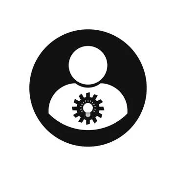 Black and white user icon vector illustration Stock Illustration