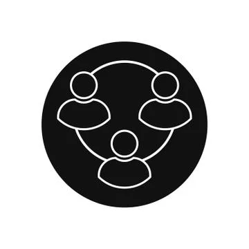 Black and white user line art chain icon vector illustration Stock Illustration