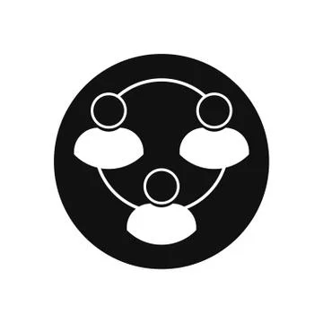 Black and white user line art chain icon vector illustration Stock Illustration