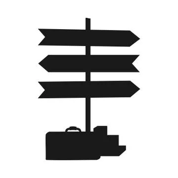 Black and white vacation pointer silhouette Stock Illustration