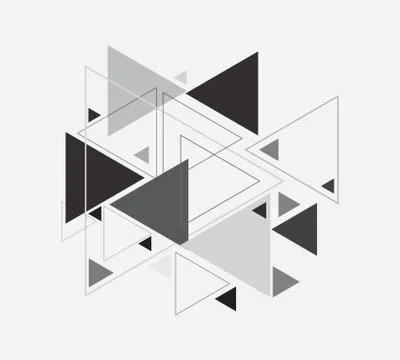 Black and white vector abstract background with triangle Stock Illustration