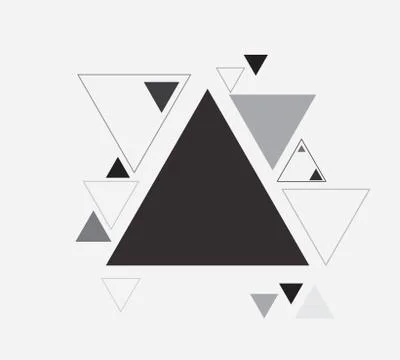 Black and white vector abstract background with triangle Stock Illustration