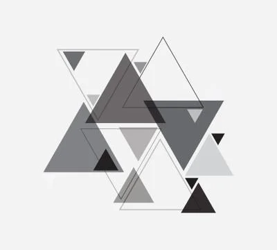 Black and white vector abstract background with triangle Stock Illustration