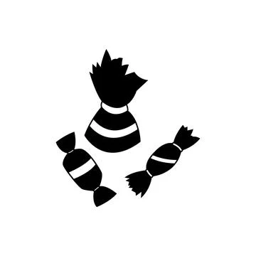 Black and white vector candy icons on a white background Stock Illustration