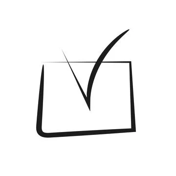 Black and white vector check marks or ticks in circles conceptual of Stock Illustration