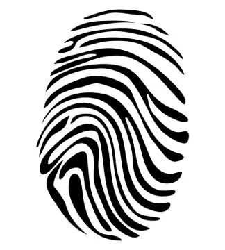 Black and White Vector Fingerprint Illustration