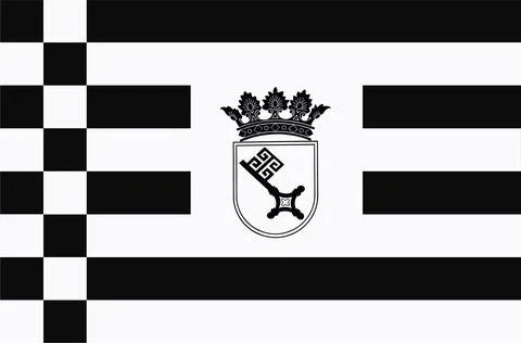 Black and white vector flag Bremen state illustration isolated. 스톡 일러스트
