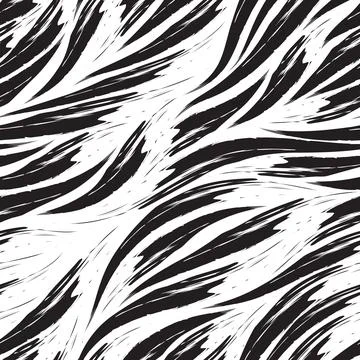 Black and white vector geometric seamless pattern of waves, river or current. イラスト素材