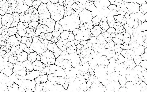A black and white vector  of a grange cracked land, vintage broken w Stock Illustration