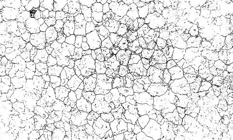 A black and white vector  of a grange cracked land, vintage broken w Stock Illustration