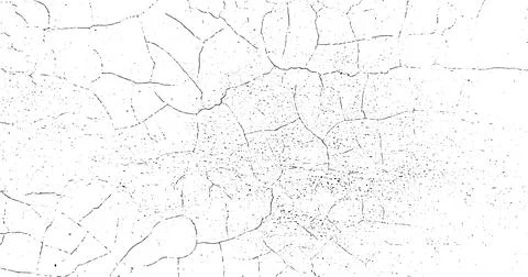 A black and white vector  of a grange cracked land, vintage broken w Stock Illustration