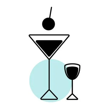 Black and white vector icon of pointer for services or business, cafes, bars or Illustrazione stock