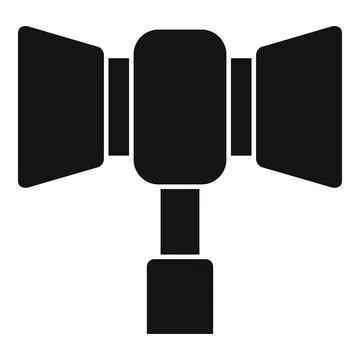Black and white vector icon representing professional studio lighting equipment Stock Illustration