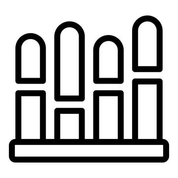 Black and white vector icon of bar graph Stock Illustration