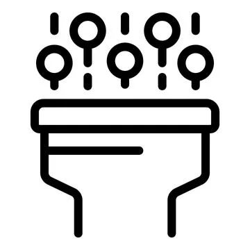 Black and white vector icon depicting a circuit board with connections points Illustrazione stock
