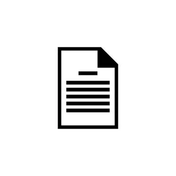 Black and white vector icon of a document with text lines Illustrazione stock