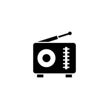 Black and white vector icon of a vintage radio Black and white vector icon... Stock Photos