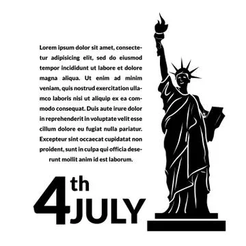 Black and white vector illustration of independence day usa Stock Illustration