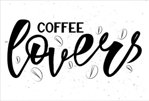 Black and white vector illustration of Coffee Lovers Stock Illustration