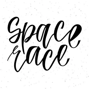 Black and white vector illustration of Space Race Stock Illustration