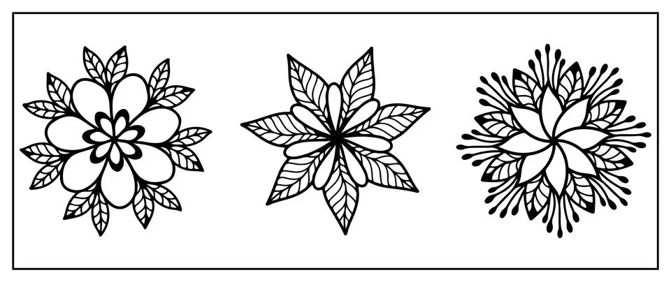 Black and white vector illustration for decor Stock Illustration