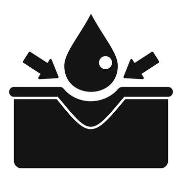 Black and white vector illustration of a classic inkwell with a drop of ink and Stock Illustration
