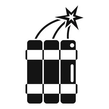 Black and white vector illustration of a stick of dynamite with a lit fuse Stock Illustration