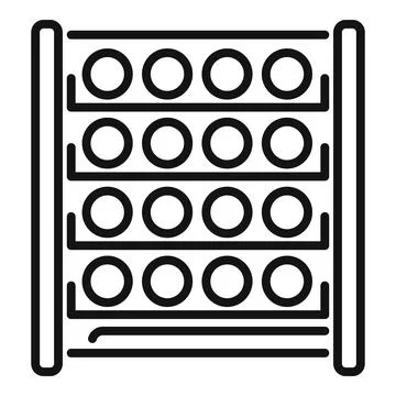 Black and white vector illustration of a traditional abacus, symbolizing Stockillustratie
