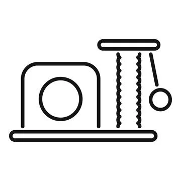 Black and white vector illustration of a tabletop newton's cradle, depicting Stock Illustration