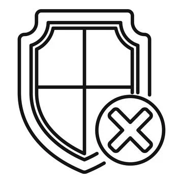 Black and white vector illustration of a shield with a cross, symbolizing Stock Illustration
