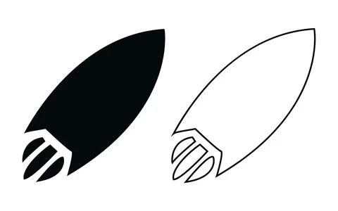 Black and white vector illustration design shows a fish and a leaf icon Stock Illustration