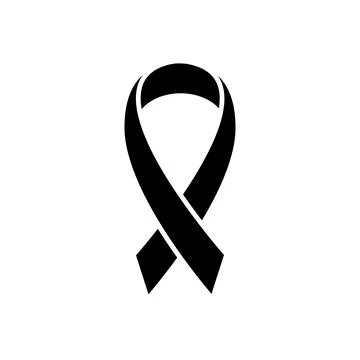 Black and white vector illustration of a simple ribbon tied into a loop, de.. Illustrazione stock