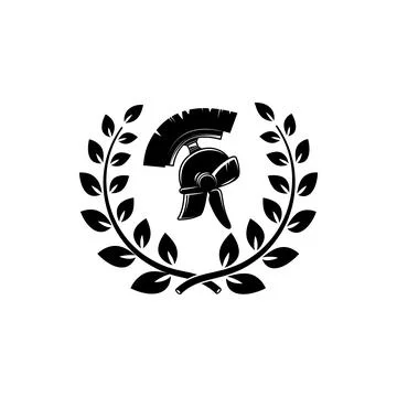 A black and white vector illustration of a Spartan or Greek warrior helmet .. Illustrazione stock