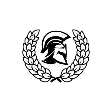 A black and white vector illustration of a Spartan or Greek warrior helmet .. 库存插图