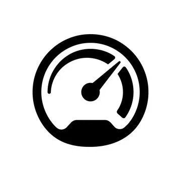 Black And White Vector Illustration Of A Minimalist Speedometer Icon 스톡 일러스트