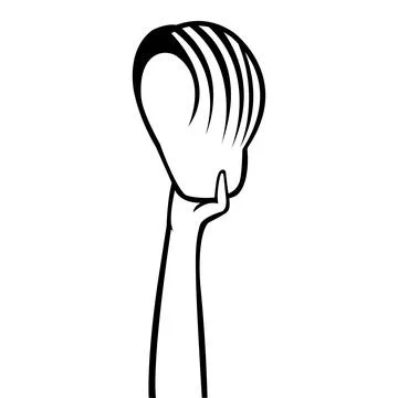 Black and white vector illustration of a hand holding a hard hat. Ideal for.. Illustrazione stock