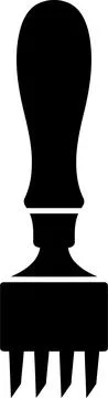 Black and white vector illustration of a meat tenderizer tool silhouette, c.. 스톡 일러스트