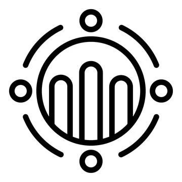 Black and white vector image of a stylized sunburst emblem with a central bar Illustrazione stock