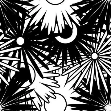 Black and white vector intricate pattern of flowers Stock Illustration