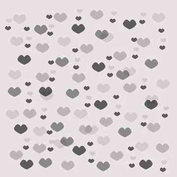 Black and white vector layout with sweet hearts. Stock Illustration