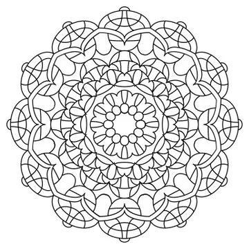 Black and White Vector Mandala Stock-Illustration