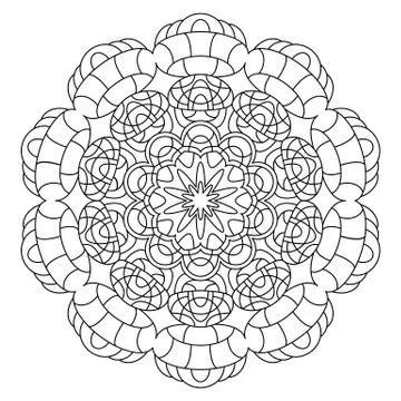 Black and White Vector Mandala Stock Illustration