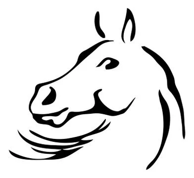 Black and white vector outlines of horse Stock Illustration