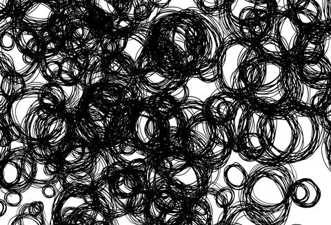 Black and white vector pattern with spheres. Illustrazione stock