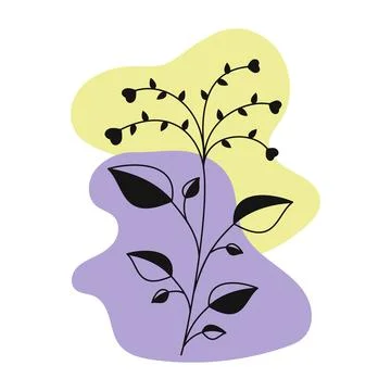 Black and white, vector, plant Stock Illustration