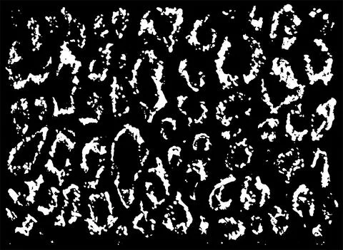 Black and white vector print of leopard spots. a background of various sized Stock Illustration