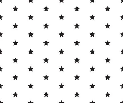 Black and white vector seamless pattern with stars Stock Illustration