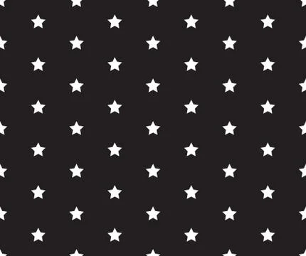 Black and white vector seamless pattern with stars Illustrazione stock