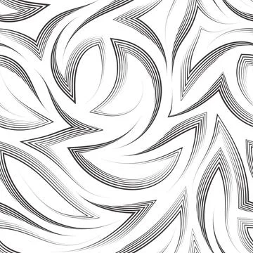 Black and white vector seamless pattern of thin lines in the form of corners and Stock Illustration