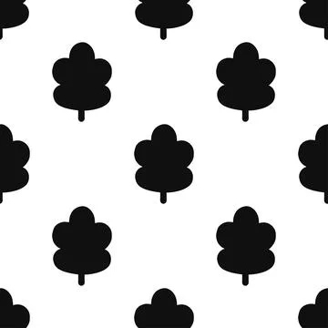 Black and white vector seamless tree leaf pattern Stock Illustration